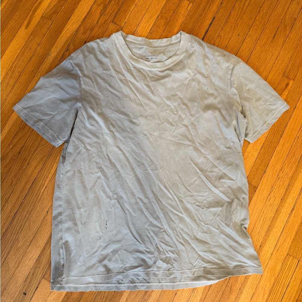 All Saints Men's Gray T-Shirt, Size Medium